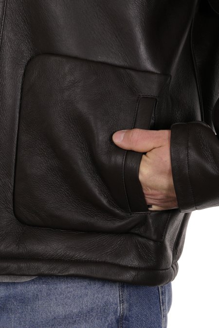 Купить Дубленка мужская из натуральной овчины с воротником в каталоге