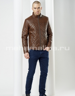 Купить Куртка кожаная, цвет коричневый в каталоге