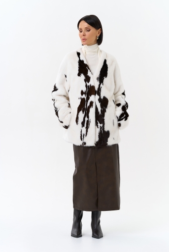 Миниатюра фотографии Жакет из меха норки в расцветке "ягуар"