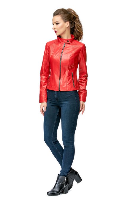 Купить Женская кожаная куртка из натуральной кожи с воротником в каталоге