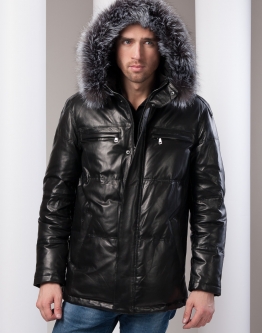 Купить Кожаный пуховик в каталоге