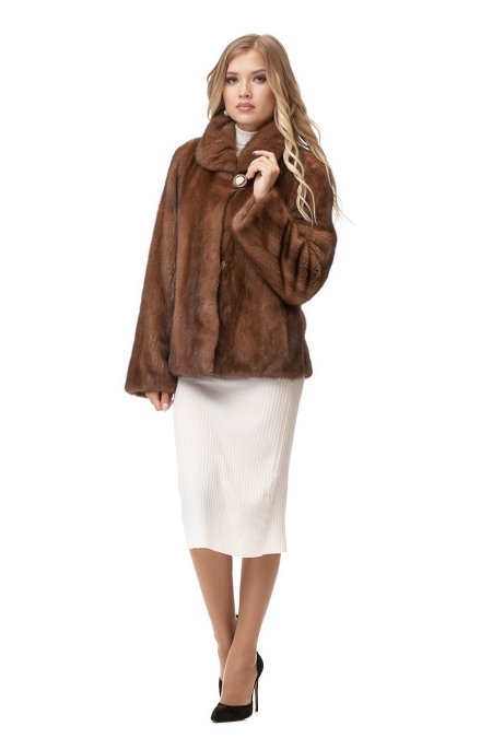 Купить Шуба из норки с воротником в каталоге