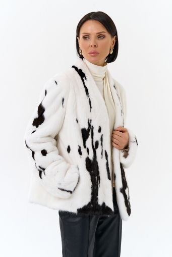 Миниатюра фотографии Жакет из меха норки в расцветке "ягуар"