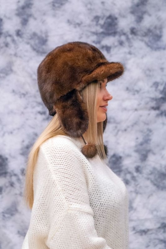 Миниатюра фотографии Шапка женская из норки