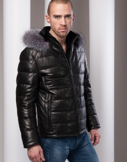 Купить Кожаный пуховик в каталоге