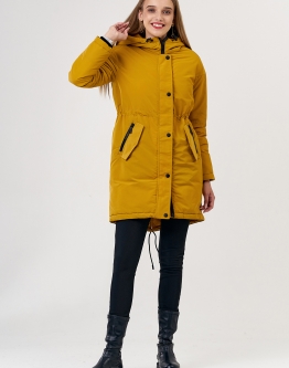 Купить Женская парка горчичного цвета в каталоге