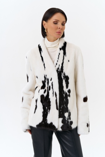 Миниатюра фотографии Жакет из меха норки в расцветке "ягуар"