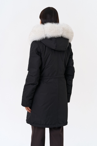 Миниатюра фотографии Женская парка с капюшоном из меха песца