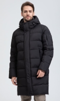 Миниатюра фотографии Мужской удлиненный пуховик с капюшоном