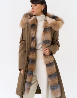 Купить Женская парка с капюшоном из меха лисы в каталоге без категории