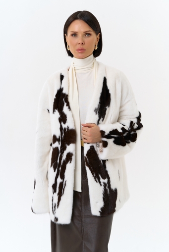 Миниатюра фотографии Жакет из меха норки в расцветке "ягуар"