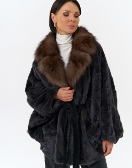 Купить Шуба из меха норки с воротником из меха лисы в каталоге
