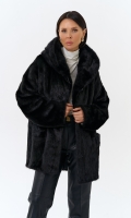 Миниатюра фотографии Шуба из меха норки с капюшоном